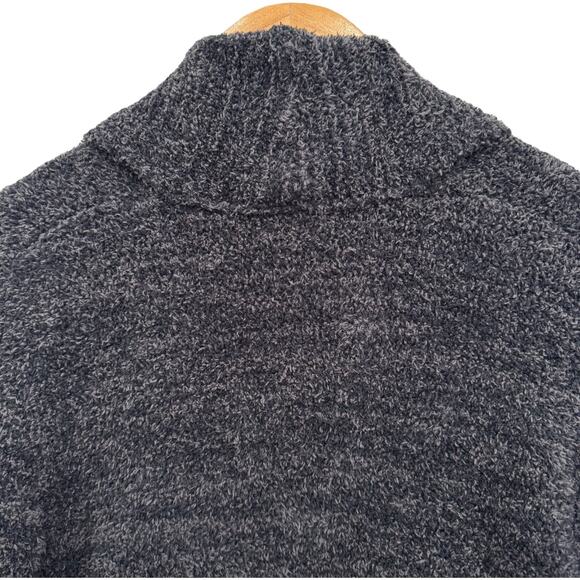 Barefoot Dreams CozyChic Cardigan Size L Open Front Soft Knit Heather Black - Picture 7 of 9